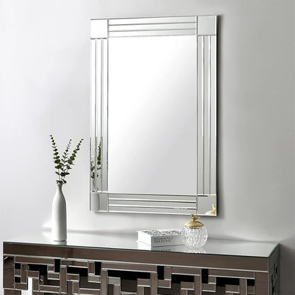Decorative Mirror - 36"x24" Gorgeous Silver Mirror for Wall Bedroom, Bathroom, Living Room and Dining Room