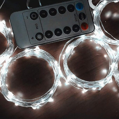 Honche Led Curtain String Lights with Remote for Bedroom Wedding Party Festive Season Propose Marriage Window Christmas Decorations(Bright White)