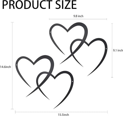 OYEFLY Infinity Heart Metal Wall Decor,Infinity Heart Wall Decor for Room Living,Wedding Decor (Black, style3 11.4 x 10.7in)