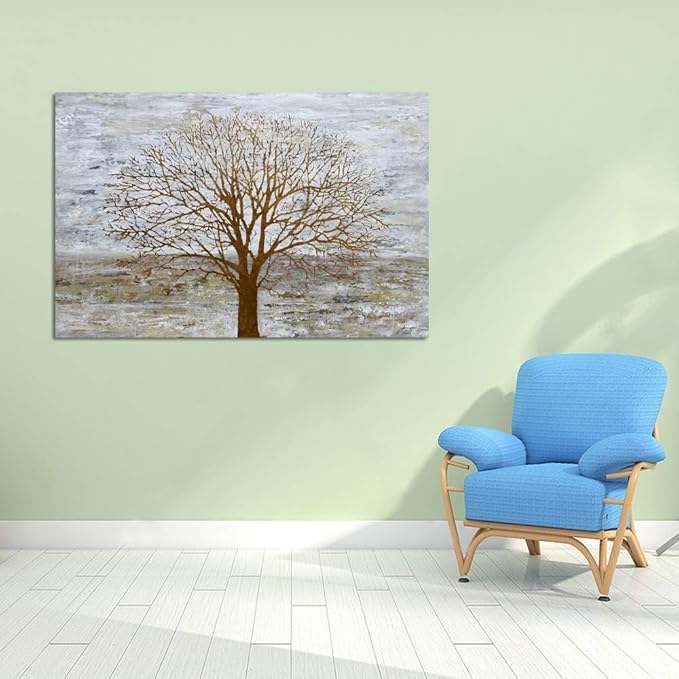 Yihui Arts Hand Painted Abstract Tree Painting for Modern Contemporary Home Decor