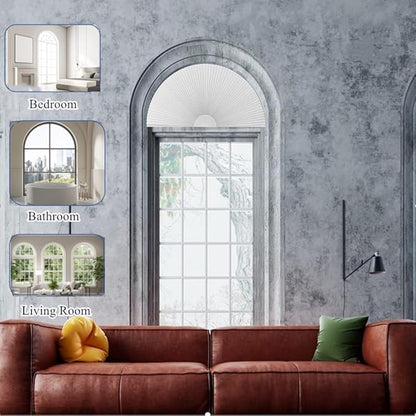 Arch Window Shade Blackout Cellular Shades Half Circle Moon Window Covering No Drill Honeycomb Cordless Blinds for Indoor Window Room Darkening Easy Install Light Blocking Blinds (1, White, 36x18inch)