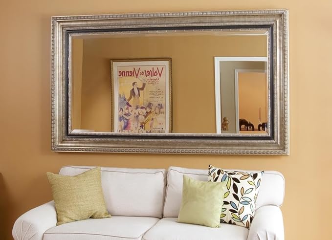 Howard Elliott Collection Texan Leaner Full Length Mirror, Oversized Wood Frame Floor or Wall Mirror, Traditional Standing or Leaning Vanity for Living Room, Bedroom & Home Decor Display, 87 x 51 Inch