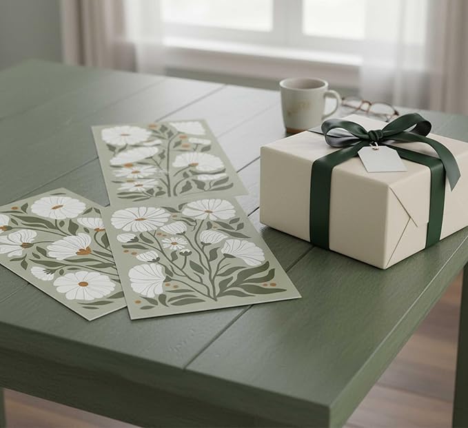 3Pcs Boho Wildflowers Canvas Wall Art Sage Green Bohemia Abstract Floral Botanical Painting Picture Wall Decor Poster Print Artwork for Living Room Bedroom Bathroom Home Decoration Unframed