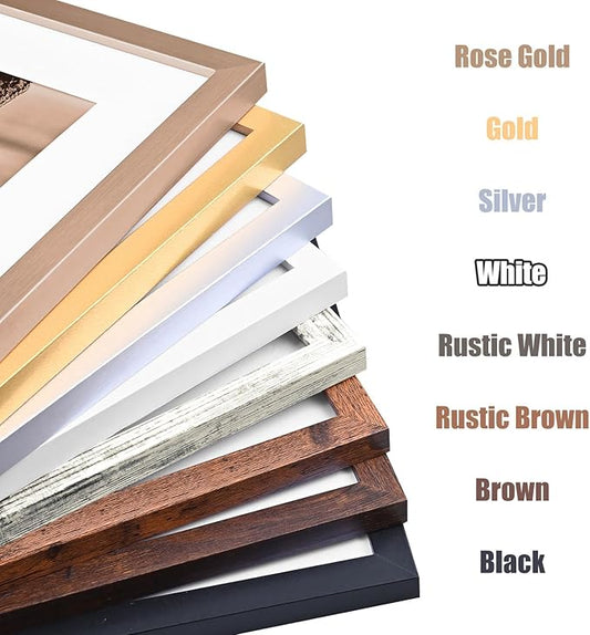 KINLINK 12x16 Picture Frame White, Wooden 16x12 Photo Frames with Plexiglass for 11x14 Picture with Mat or 12x16 Without Mat, Perfect for Art Wall Gallery and Tabletop Display 12 x 16 frame Set of 6