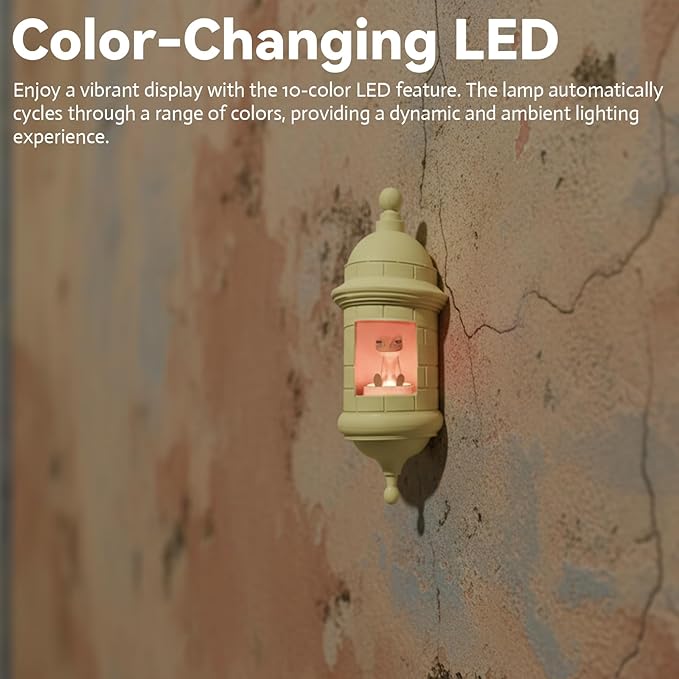 Puerto Rican Garita Wall Coqui Lamp - Multi-Color LED Night Light for Outdoor and Indoor Decor (Male)