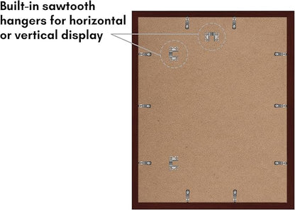 Americanflat 16x20 Picture Frame with Polished Plexiglass - Set of 5 - Use as 12x16 Frame with Mat or Display 16x20 Photo Without Mat - Galleria Collection - Picture Frames for Wall Display - Mahogany