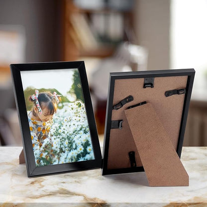 Hoikwo 18 Packs 4x6 Black Multi Plastic Picture Frames Set with Plastic Cover for Family Photos, Artwork, Light Weight Bulk 4 by 6 Frames Pack for Wall Hanging and Table, Stylish Picture Frames