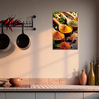 OAAPITI Spices Kitchen Wall Art Culinary Herbs Canvas Print Colorful Food Art Painting for Kitchen Gourmet Decor(Artwork-7,16"x24")
