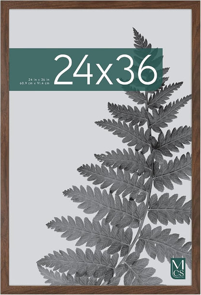 MCS Studio Gallery 24x36 Poster Frame Walnut Woodgrain Engineered Wood, Vertical & Horizontal Wall Hanging Large Picture Frame for Photos, Posters & Art Prints (1-Pack)