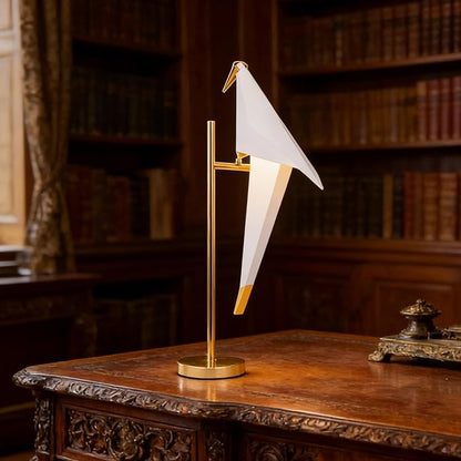 28.5 Inch Modern Bird Table Lamp, Gold Bird Swing Light Fixtures LED Standing Table Lamp for Living Room