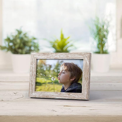 Giftgarden 4x6 Picture Frame Distressed Beige White Set of 12, Multi Rustic Wood Grain 4 by 6 Photo Frames Bulk for Wall or Tabletop Display