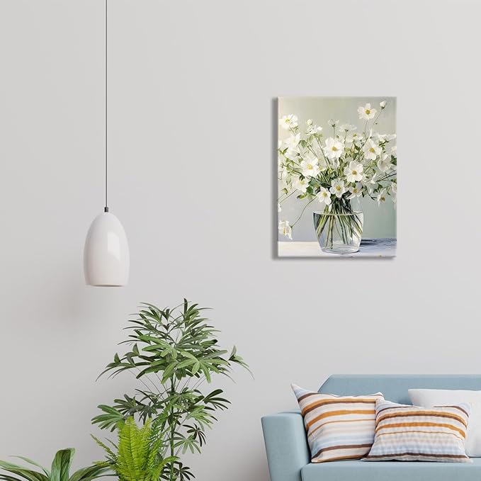 daktenn Floral Canvas Wall Art Bathroom Wall Art Pictures Wall Decor Home Decor Wall Decor for Bedroom Livingroom 12x16 Inches
