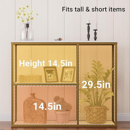 WOHOMO 31.5" Narrow Console Table with 3-Tier Storage, Industrial Sofa Table for Entryway, Living Room & Hallway - Gold Marble Faux Top, Sturdy Metal Frame