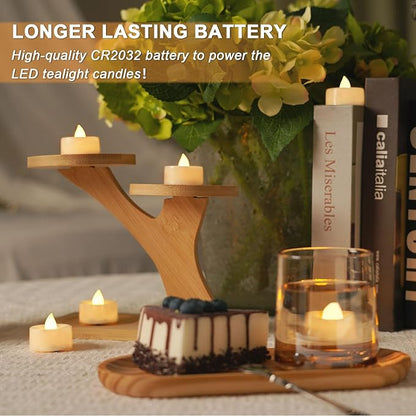BEICHI Set of 24 Flameless LED Tea Lights Bulk, Electric Tealight Candles, Small Fake Candle Battery Operated, Warm White Flickering Mini Candles for Christmas, Home Decor