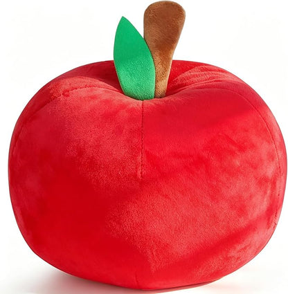 LANPU Cute Apple Shaped Plush Pillow – Soft Fruit Cushion for Couch, Sofa, or Bed, Adorable Decorative Throw Pillow for Room, Living Room & Home Decor (8 Inch, Red)