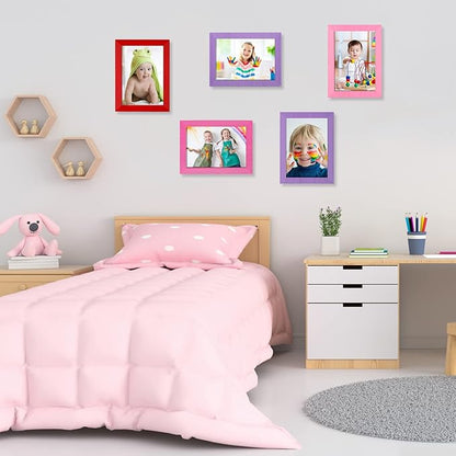 Namalu 12 Pcs Picture Frames Collage Colorful Wall Decor Wood Photo Frames Gallery Wall Pictures Frame Collage Set Art Frames for Kids Art Artwork Wall Tabletop Display, 3 Size