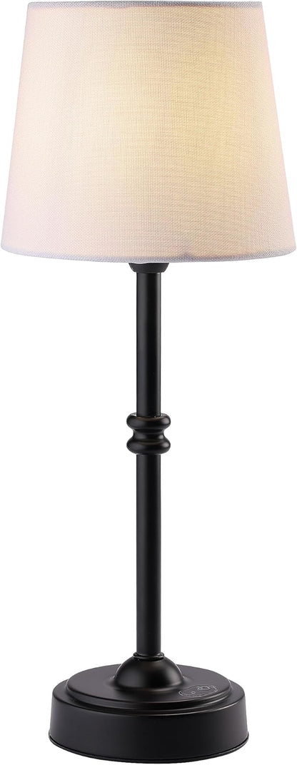 O’Bright Seraph - Cordless LED Table Lamp with Dimmer, Built-in Rechargeable Battery, 3-Level Brightness, Patio Table Lamp, Bedside Night Lamp, Ambient Light for Restaurant, Black