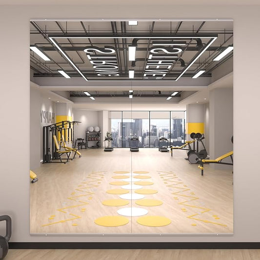 LOAAO Home Gym Mirror, 65"x30"-2 PCS Gym Mirrors for Wall, Frameless, Tempered Glass, Large Workout Mirrors for Home Gym, Dance Studio, Yoga Room, Garage Gym