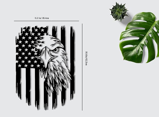 American Eagle Metal Wall Art American Flag Wall Decor Eagle Wall Signs Fourth of July Independence Day Decorations Metal Wall Decor For Home Office Living Room Indoor Outdoor ( Black 11.2 x 16.6 In )