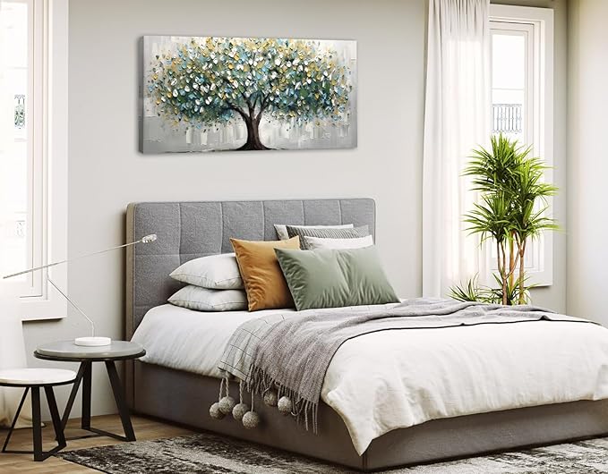 Tree of Life Wall Art Large Modern Canvas Print Framed Landscape Picture, Ready to Hang Home Decor for Living Room, Bedroom, Office, 20x40 Inches