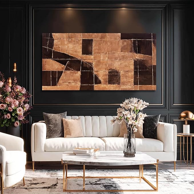 Modern Wall Art Gold Wall Artwork Line Artwork Decor for Dining Room Bedroom Office 24×48 Inch Posters for Room Aesthetic