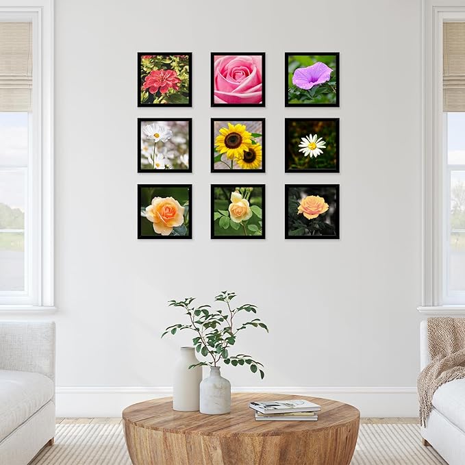 JCJMY 12 Packs 5x5 Picture Frames, Lightweight 5 by 5 Frames Bulk Set of 12 Collage Wall Decor Photo Frames Set for Wall and Tabletop, Black