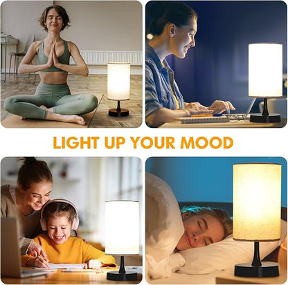 Caromolly Light Therapy Lamp, 10000 Lux Lamp with Remote Control, 3 Color Temperature & 4 Brightness Level & Timer, Daylight Lamp for Home, Office, Decoration(Black Base Linen Shade)