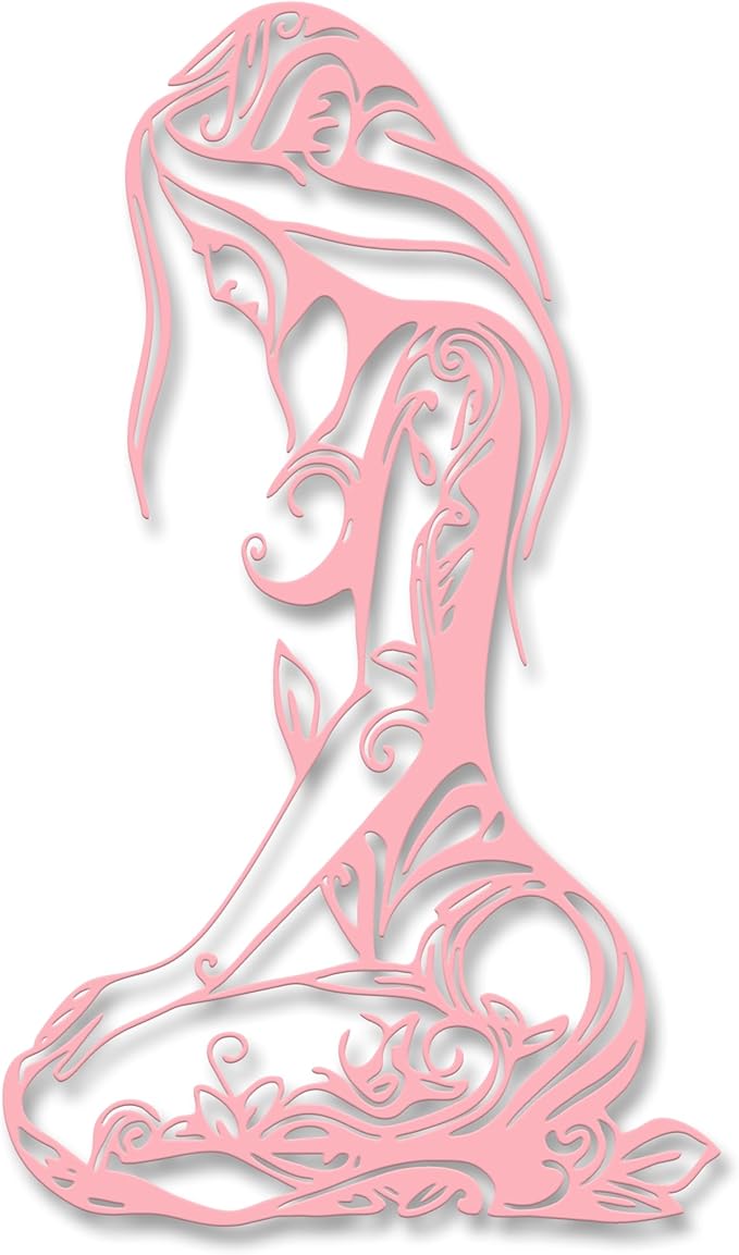 Xedatric Modern Abstract Metal Wall Art-Minimalist Line Sculpture for Bedroom,Living Room,Bathroom-Unique Metal Wall Decor for Home & Office(Pink)