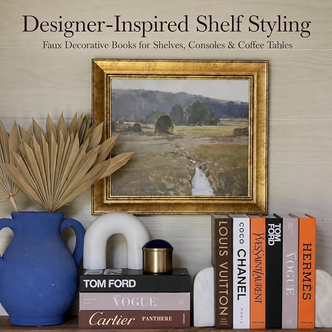 PROBENEX Suite Faux Decorative Books Set of 7 | Not Real Books(Cardboard Boxes) | Bulk Pricing for Home Staging, Interior Design & Airbnb | Luxury Designer Coffee Table | Modern Shelf Decor