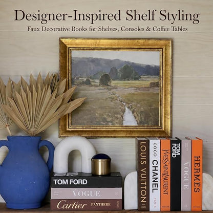 PROBENEX Luxe Large 4 Pcs Faux Decorative Books Set | Not Real Books, Cardboard Foldable Photography Props | Modern Coffee Table, Minimalist Home Room Decor, Home Staging, Magazine-Ready, Editorial