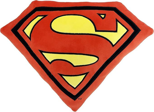 Northwest Superman Classic Logo Cloud Pillow 12" – Superhero Plush Stuffed Toy for Kids & Adults, Soft Room Decor, Gift for Boys & Girls