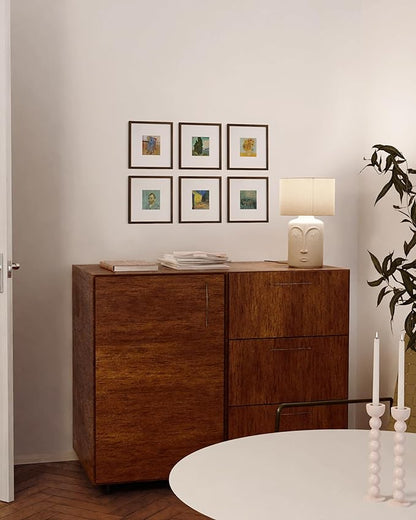 HAUS AND HUES Set of 15 Square Walnut 8x8 Picture Frames - Perfect for Displaying Memories - Classic Walnut Photo Frames Collection