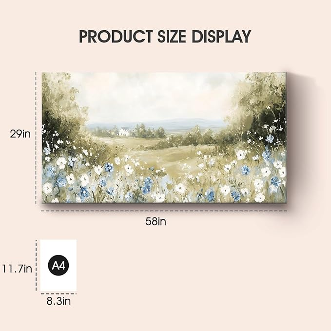Iallbin Abstract Canvas Wall Art, Large Wall Art for Living Room, for Wall Modern Paintings Wall Decor Living Room (Abstract, Beige, 58L x 29W)