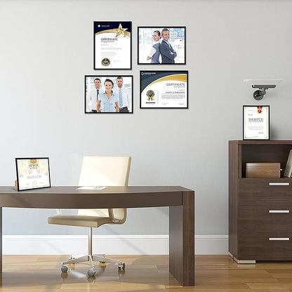 ELSKER&HOME 11 x 14 Frame Black 12 Pack, Certificate Award Document Diploma Frame Multi Pack, 11x14 Picture Frame for Wall & Tabletop Mounting in Horizontal or Vertical Format