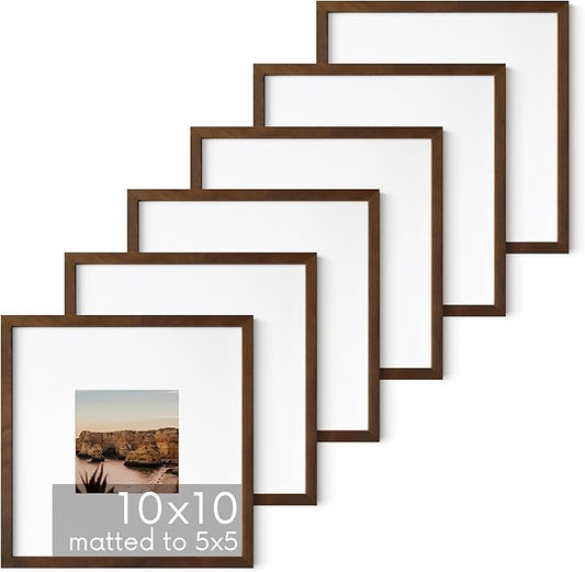 HAUS AND HUES Walnut Square Frames Set of 6-10x10