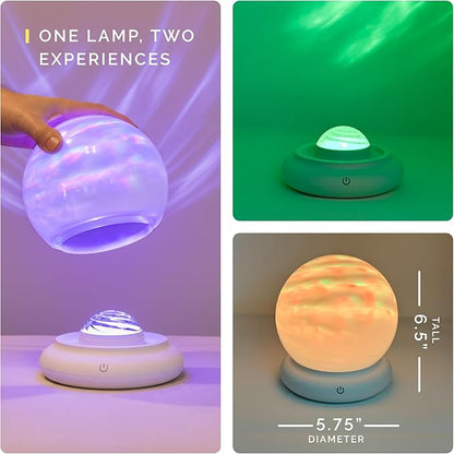 Orblux Calming Autism Sensory Light, Aurora Light Projector | 2-in-1 Globe Cover for Contained Sensory Effect or Open for Northern Lights Effect | Kids Night Projector | Calming, 15 Colors & Remote