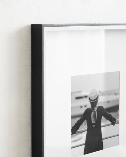 Kate and Laurel Gibson Modern Wall Picture Frame Set of 3; 16x16 matted to 8x8; Black and White; Three-Piece Frame Set for Gallery Wall Frame Set in Living Room Wall Décor
