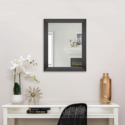 Ruomeng Rectangular Wall Mirror 16" x 20" Framed Mirror for Bathroom, Bedroom, Entryway, Living Room, Black