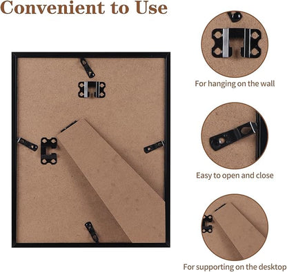 Hoikwo 18 Packs 8x10 Rustic Brown Multi Plastic Picture Frames Set with Plastic Cover for Family Photos, Artwork, Light Weight Bulk 8 by 10 Frames Pack for Wall Hanging and Table