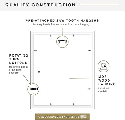 MCS Studio Gallery 16x20 Poster Frame Walnut Woodgrain Engineered Wood, Vertical & Horizontal Wall Hanging Large Picture Frame for Photos, Posters & Art Prints (1-Pack)