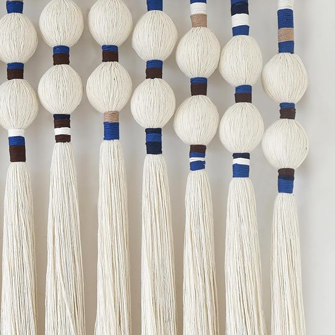 IOWER Macrame Wall Hanging Spherical Best Boho Wall Decor Fiber Handmade Cotton Rope Woven Decor with Tassels Aesthetic Handmade Woven Wall Art for Bedroom Living Room 27" W x 29.5" L