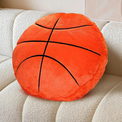 Plush Basketball Pillow 2 Pack, Soft Fluffy Round Basketball Shaped Throw Pillows for Kids Room, Sofa & Bed Decor, Seat Cushion Alternative for Gaming & Sports Room 15.7 Inch