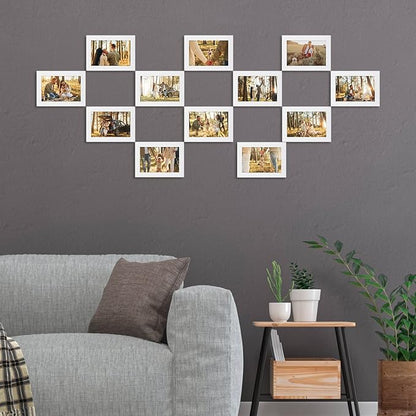 Giftgarden White 4x6 Picture Frame Pack of 12, Multi White Woodgrain 4 by 6 Photo Frames Bulk for Wall or Tabletop Display