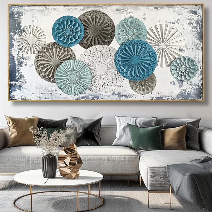 Wall Art Colorful Floral Rustic Wall Decor Canvas Painting Abstract Wall Art for Bedroom Living Room Dining Room Home Office Decor 20"x40" with Framed