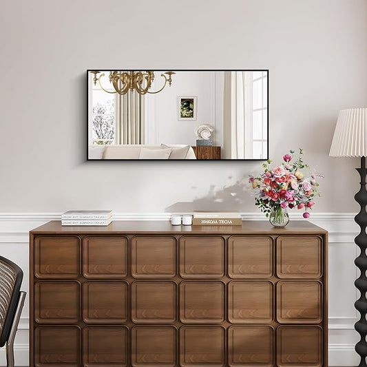 KOCUUY Black Bathroom Mirror, 20x40 Inch Rectangle Mirror for Over Sink, Modern Decorative Wall Mirror for Bedroom Living Room Bathroom, Hang Horizontal/Vertical