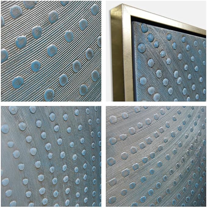 Empire Art Direct Abstract Wall Art Textured Hand Painted Canvas by Martin Edwards, Triptych, 60" x 20" each, Concentric