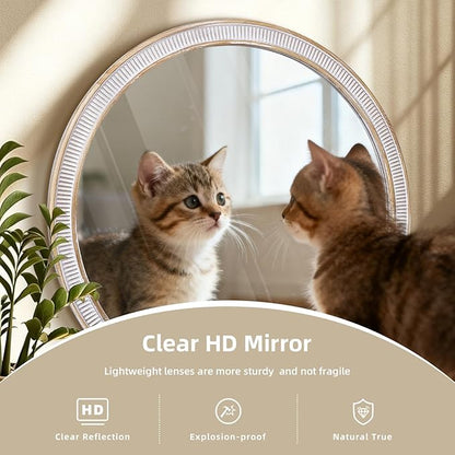 HOITUZYUS 36 Inch Round Wood Mirrors for Wall Decor, Rustic Farmhouse Circle Decorative Mirror for Bathroom, Living Room, Foyer, Entryway, Bedroom