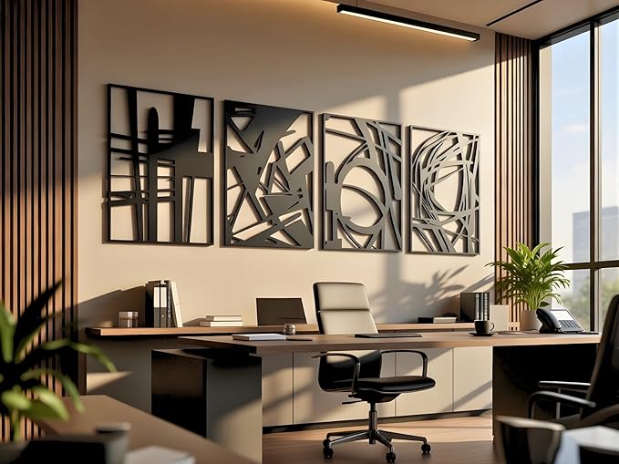 Vailla Wood Wall Art Decor Wall Hanging Sculpture Modern Home Decoration 3 Panels Nature Wall Hangings Large Wooden Wall Arr 3D Textured Sculptures for Living Room Bedroom Office Dinnig Room
