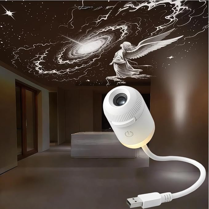 2-in-1 Galaxy Projector Night Light, USB Powered with Flexible Gooseneck & Touch Control for Bedroom, Car (3 Pieces)
