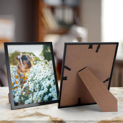 Hoikwo 18 Packs 8x10 Black Multi Plastic Picture Frames Set with Plastic Cover for Family Photos, Artwork, Light Weight Bulk 8 by 10 Frames Pack for Wall Hanging and Table, Stylish Picture Frames